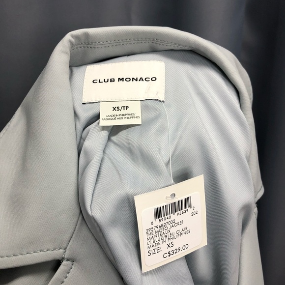 Club Monaco-Blue blazer moto zipper jacket - Picture 9 of 9